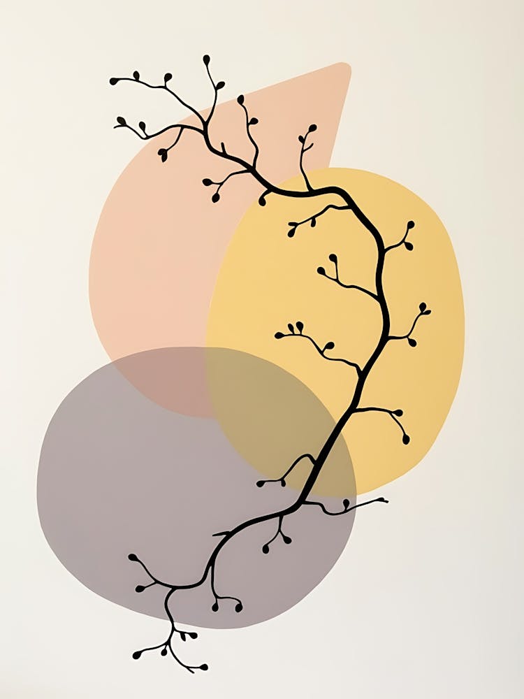 Neutral Botanical Shapes in Dusty Pink and Sage