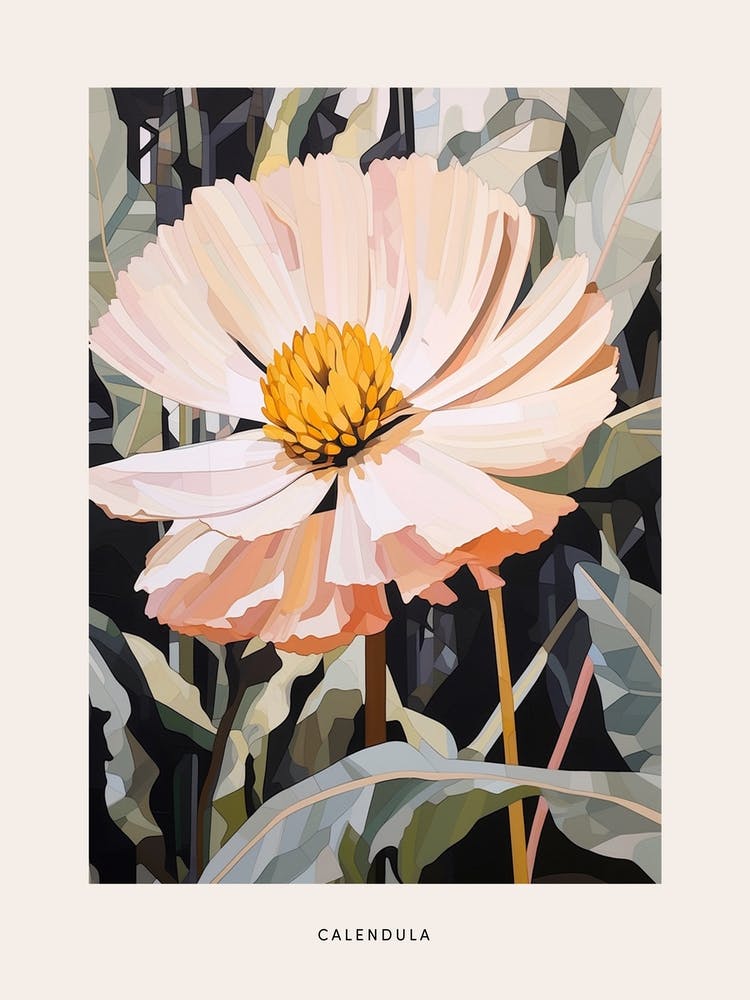 Blumen Illustration Calendula 2 Poster
