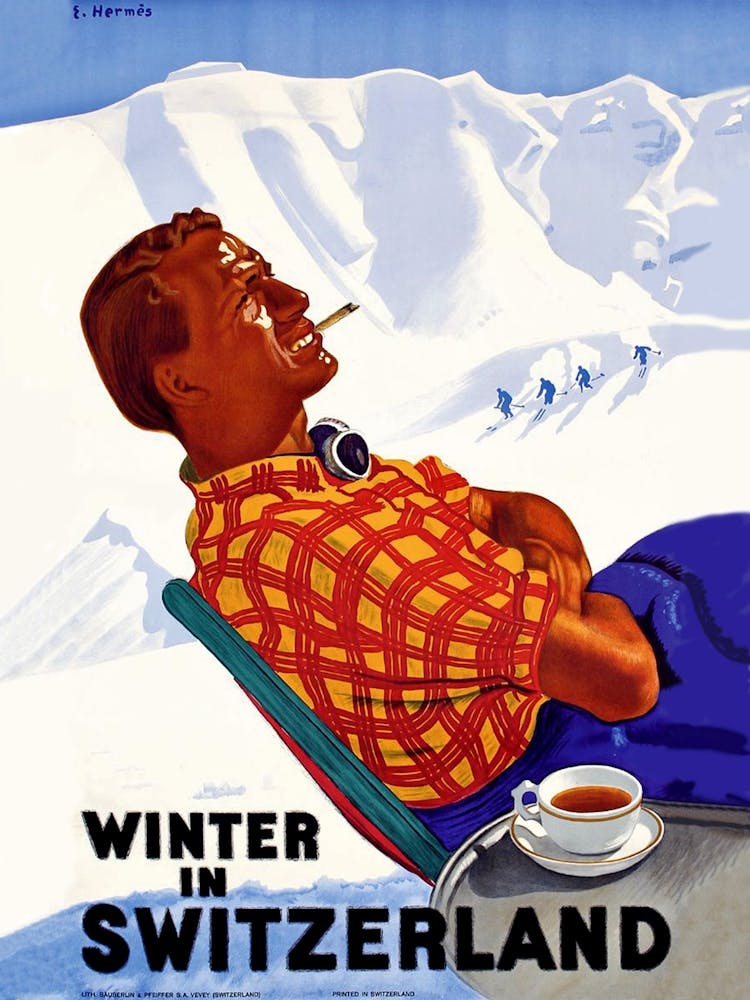 Winter In Switzerland, Vintage Travel Poster