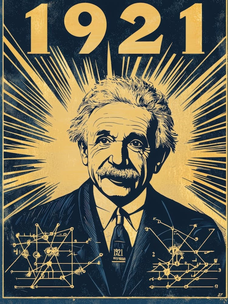 Aihrgdesign A Vintage Poster Celebrating Albert Einsteins Nob A0c04391 3511 4893 B1e3 1c43434b9eba 3
