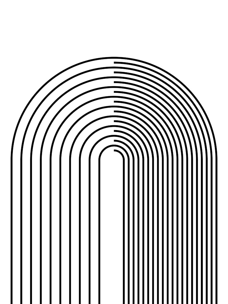 Abstract Geometric Lines 10 In Monochrome (Rainbow Abstraction) 01
