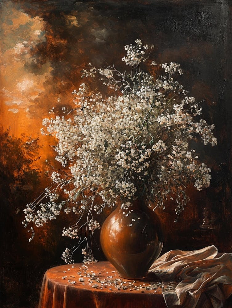 Baroque Floral Still Life Gypsophila 4