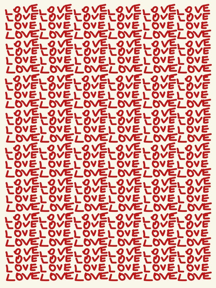 Red Love Typography