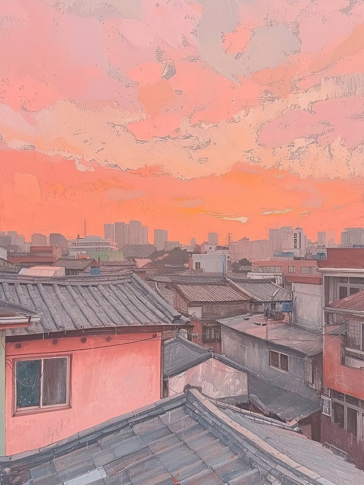 Seoul Rooftops Morning Skyline 4