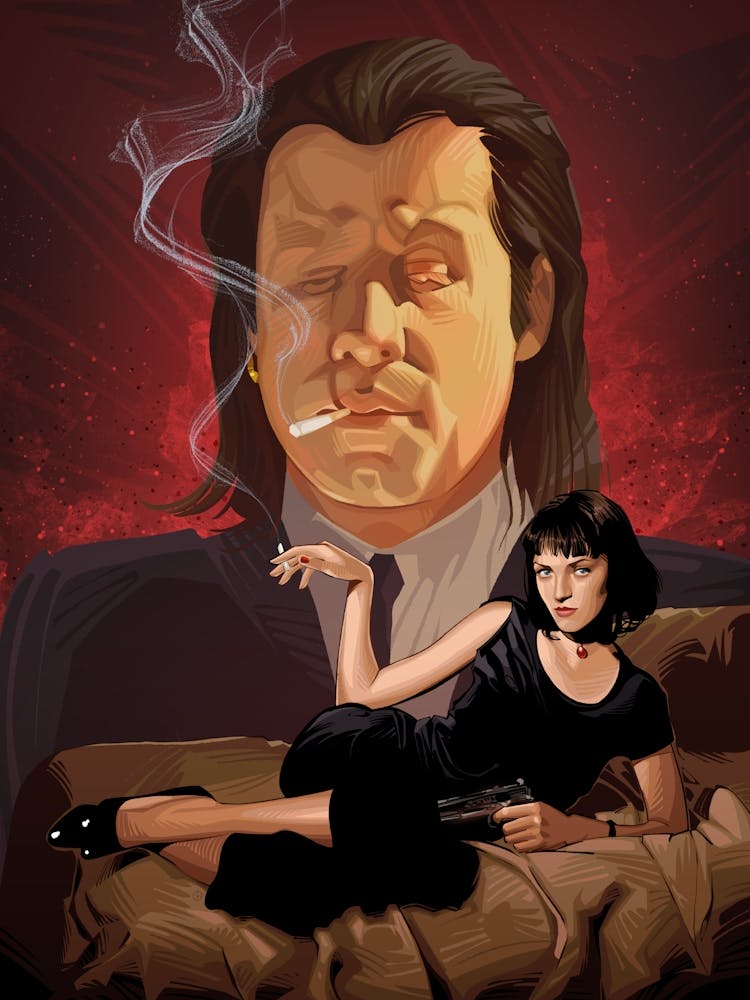 Pulp Fiction Tarantino Vega mia Art Print by Nikita Abakumov – Fy!