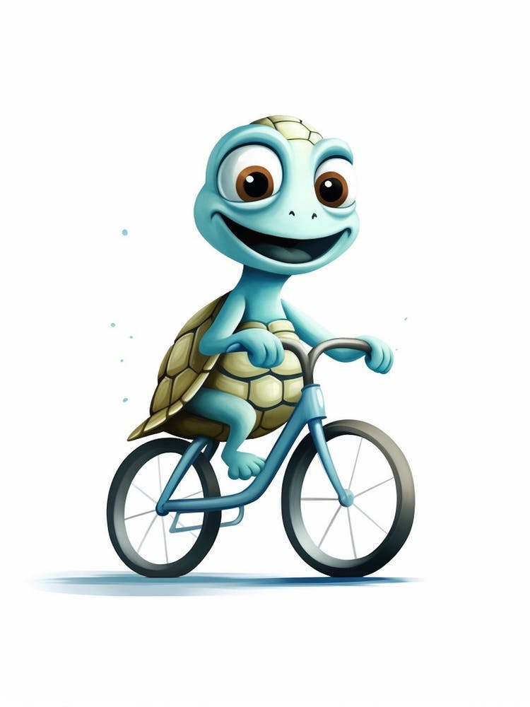 Turtle Riding A Bike