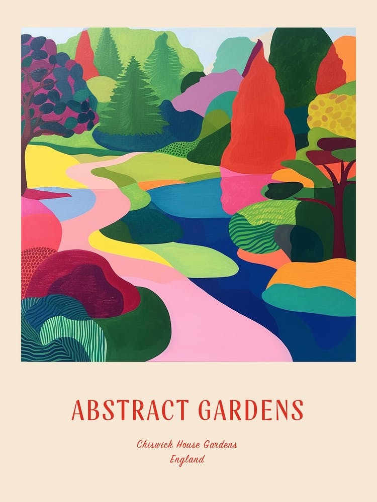 Colourful Gardens Chiswick House Gardens United Kingdom 1 Red Poster