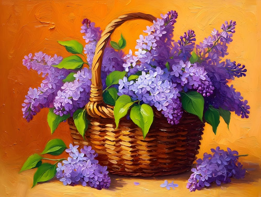 Lilacs In A Basket