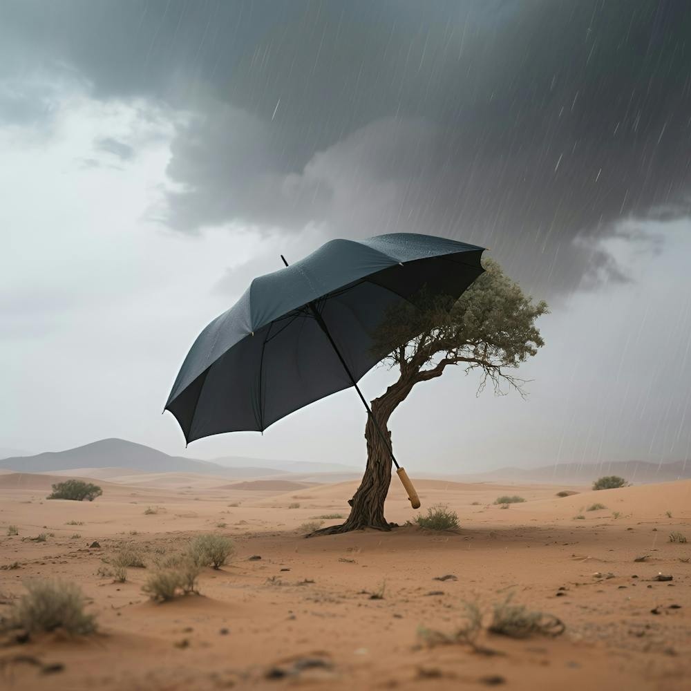 Umbrella In The Desert 1
