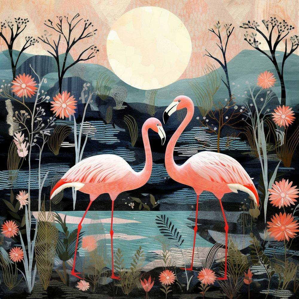 Vogel In Natur Großer Flamingo 1