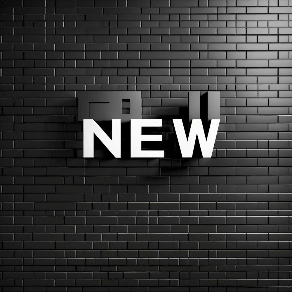 3d Inscription New Collection On A Black Brick B