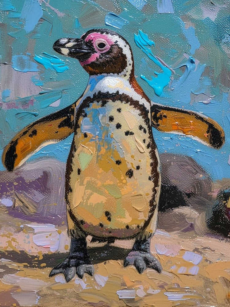Galapagos Penguin Saunders Island Colour Block Painting 3
