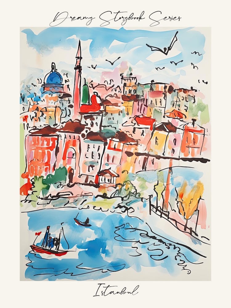 Poster Of Istanbul, Dreamy Storybook Illustration 4