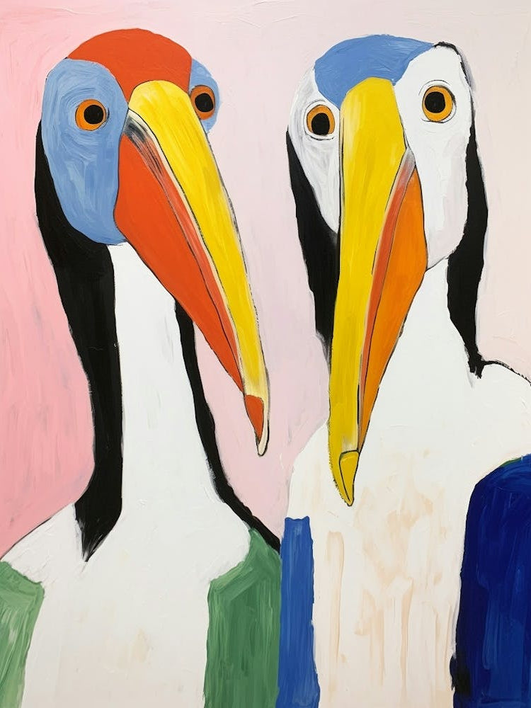 Colourful Kids Animal Art Pelican 6