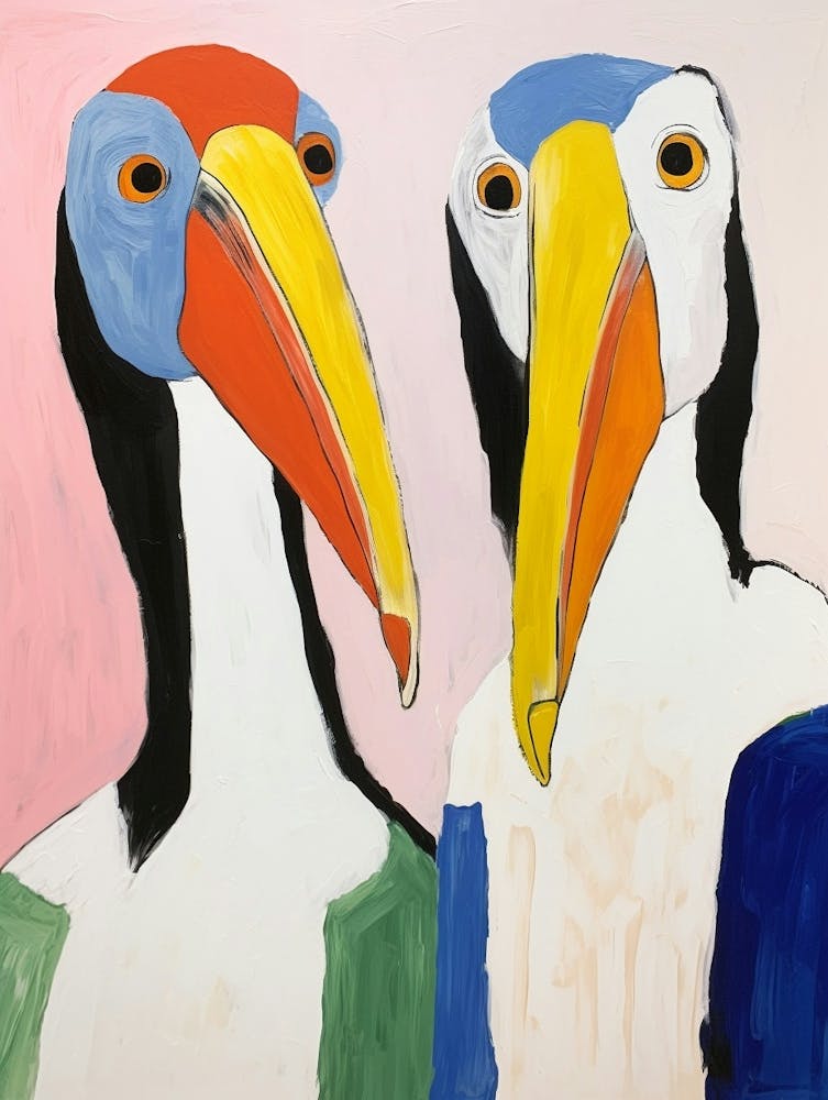 Colourful Kids Animal Art Pelican 6