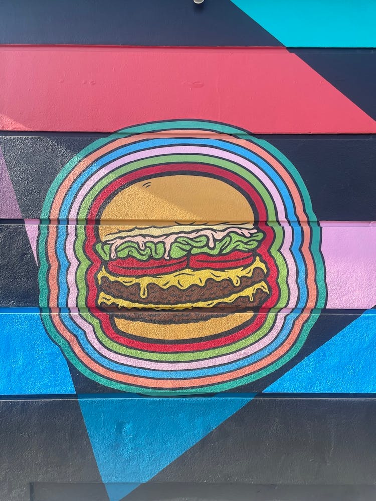 Burger street Art on Melrose Ave