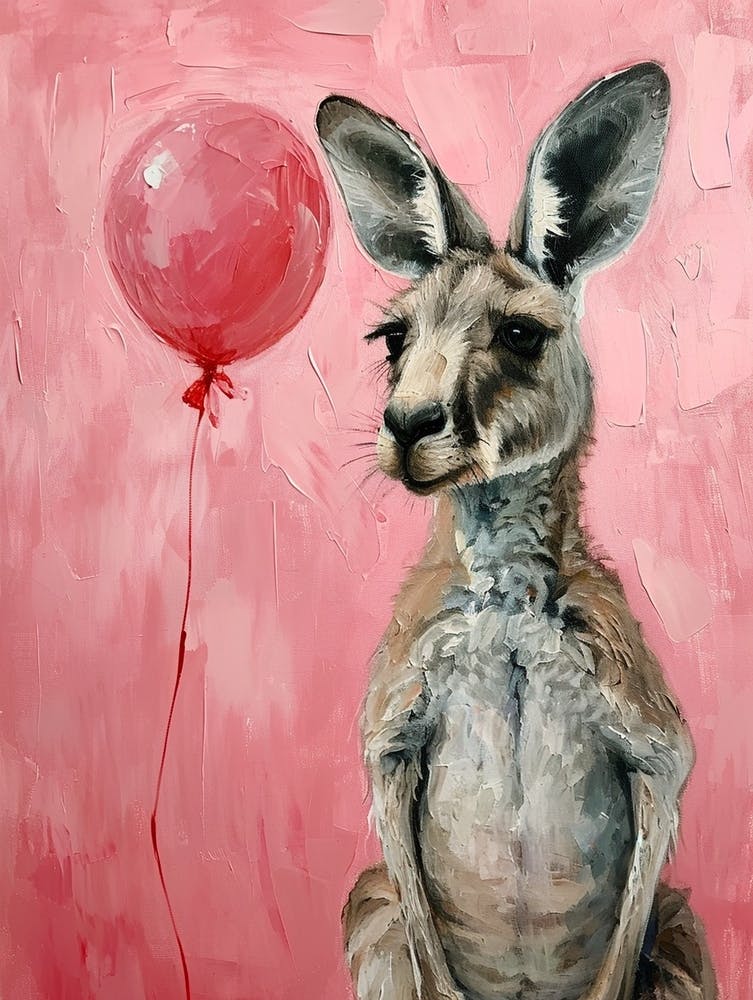 Cute Kangaroo 1 With Balloon