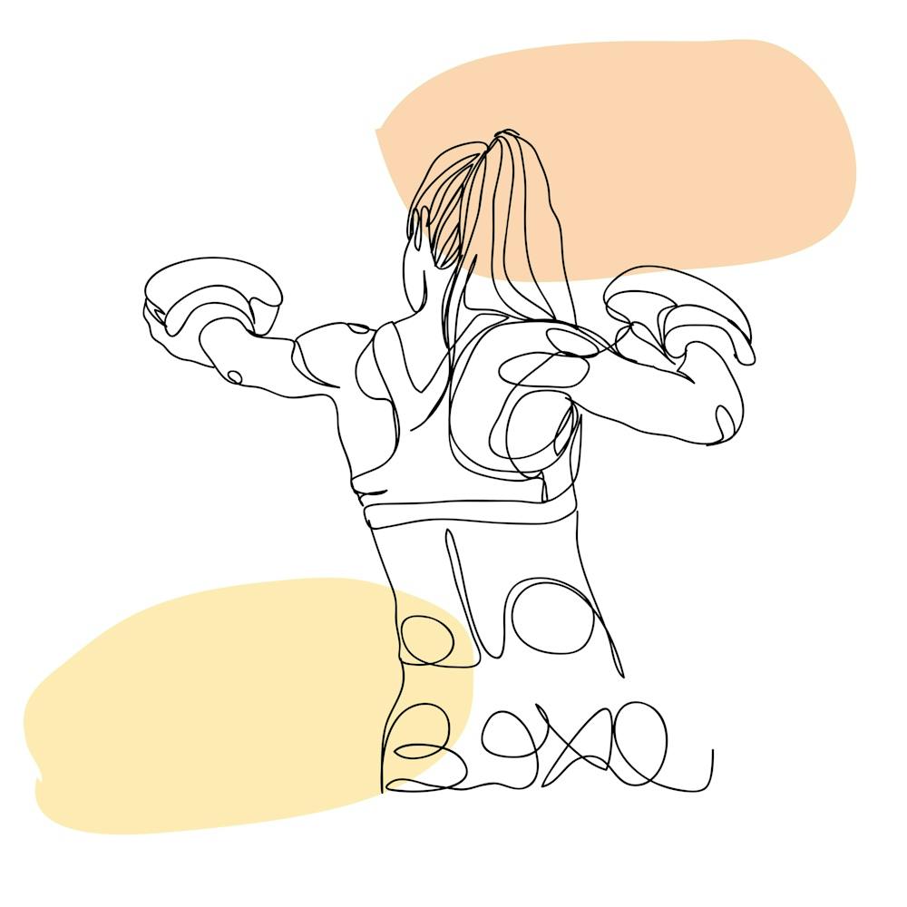 Boxe Illustration Of A Woman Boxing