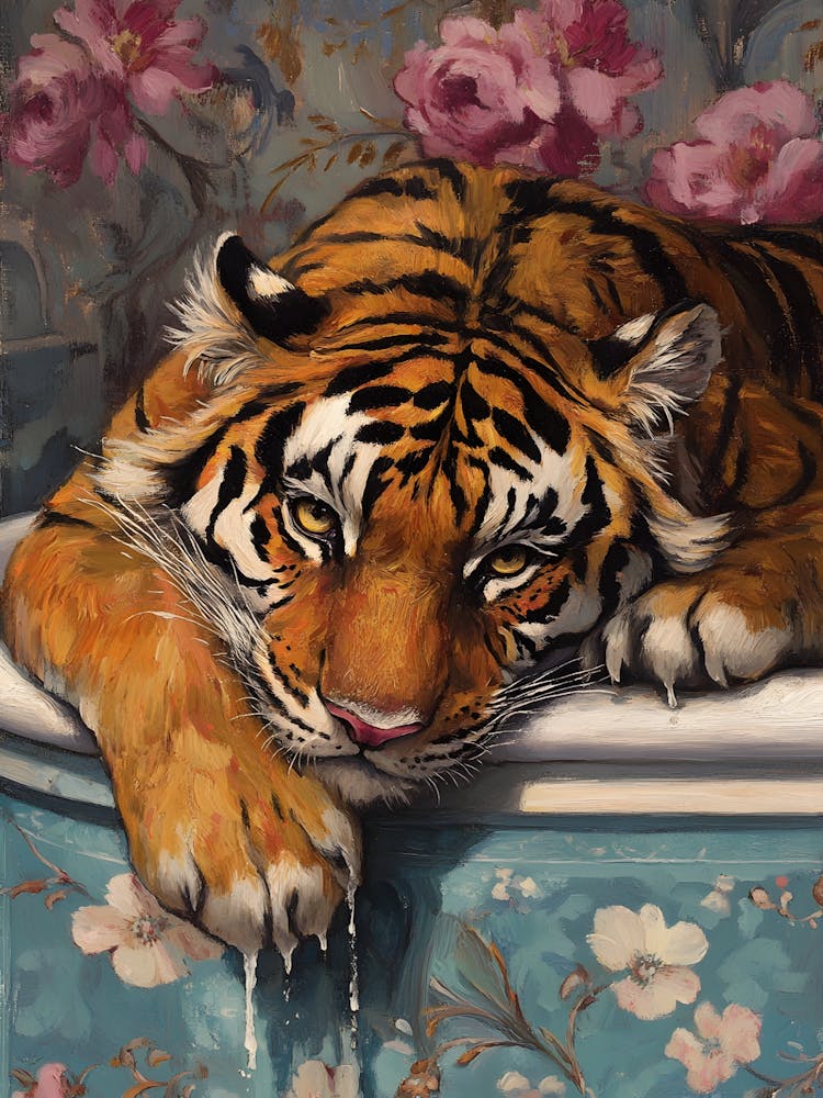 Tiger In Bathtub