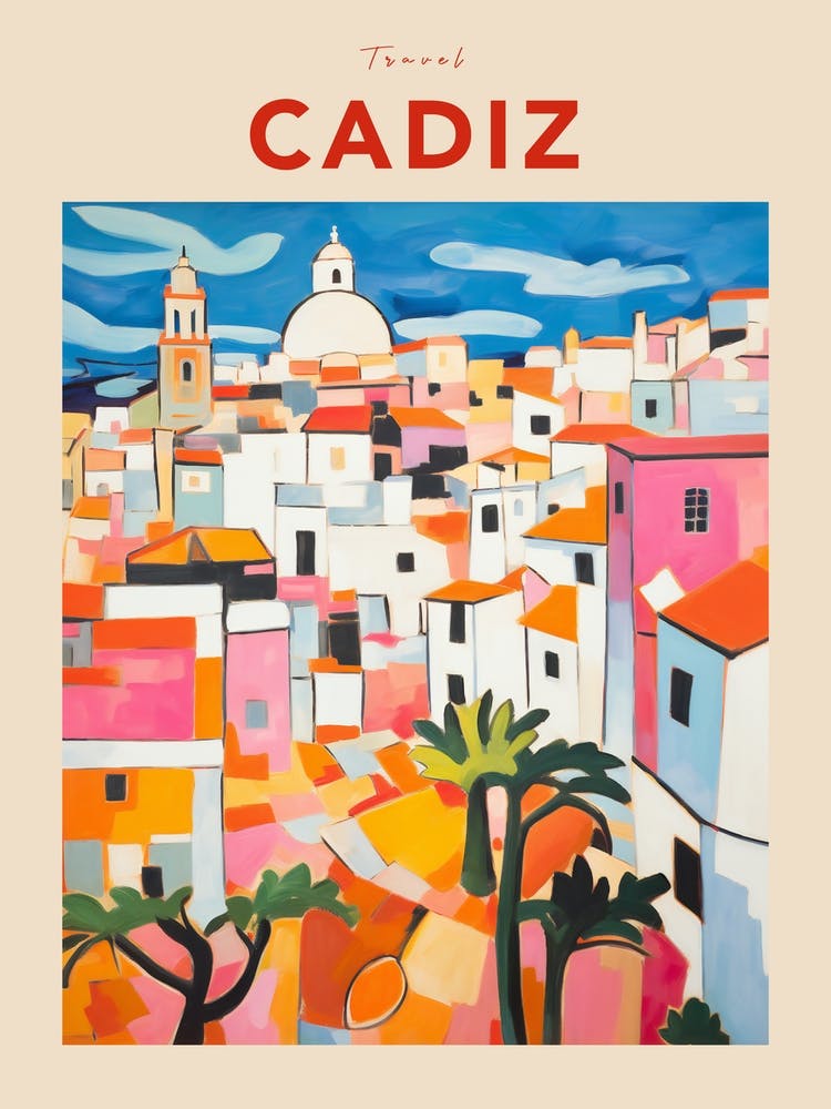 Cadiz Spain 4 Fauvist Travel Poster
