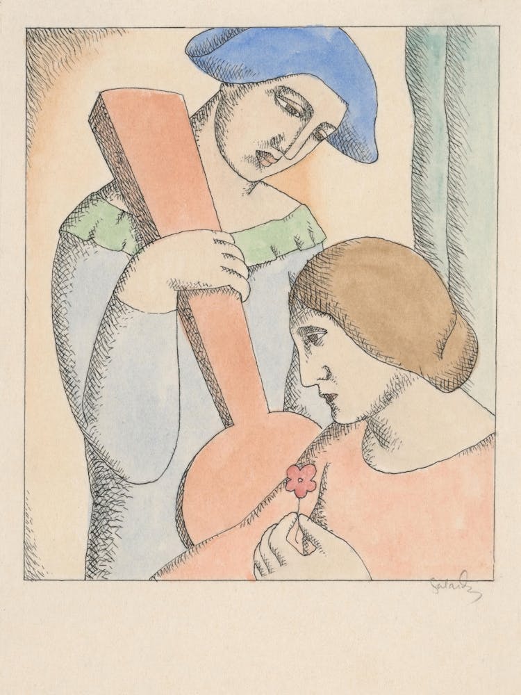Lovers Harlequin And Columbine, Mikuláš Galanda