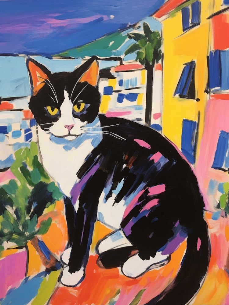 Painting Of A Cat In Cannes France 2