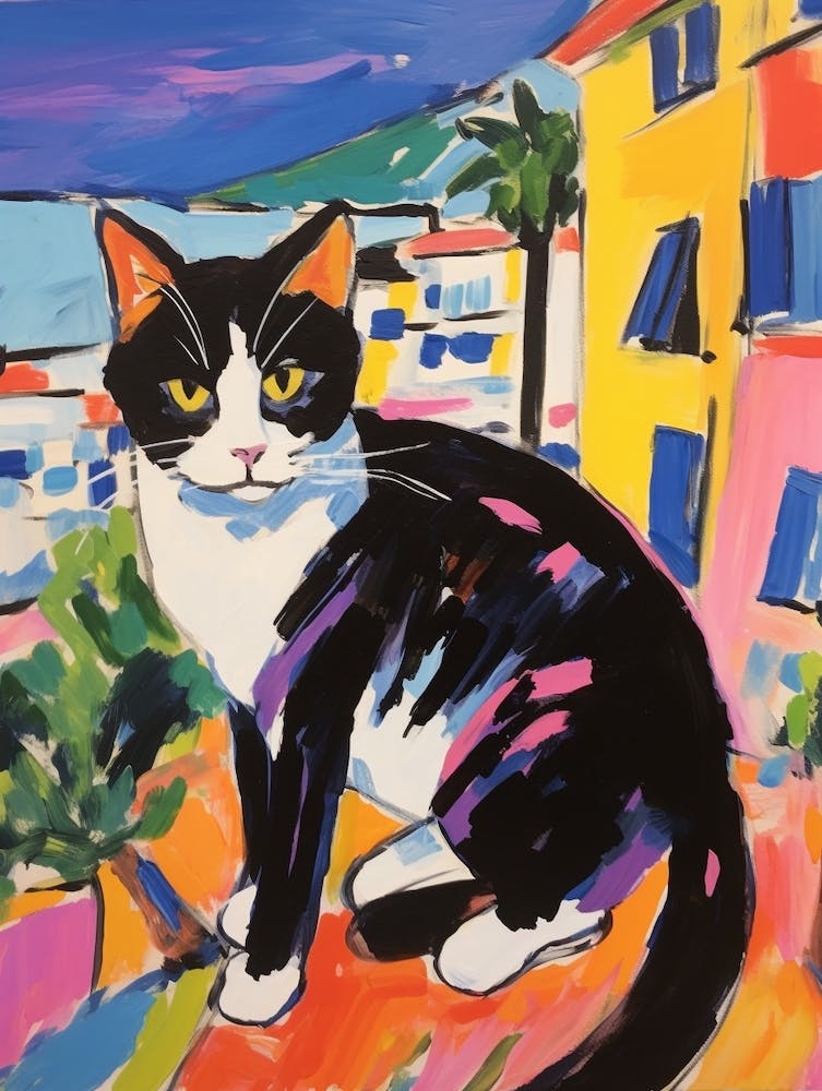 Painting Of A Cat In Cannes France 2