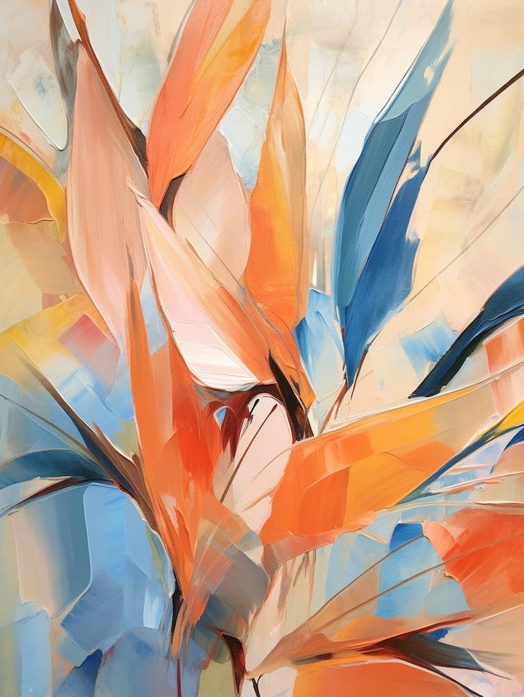 Fall Flower Painting Bird Of Paradise 4