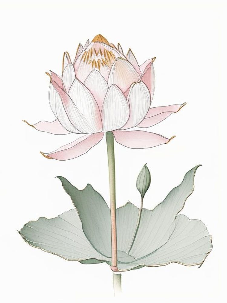Double Lotus Pencil Illustration 1