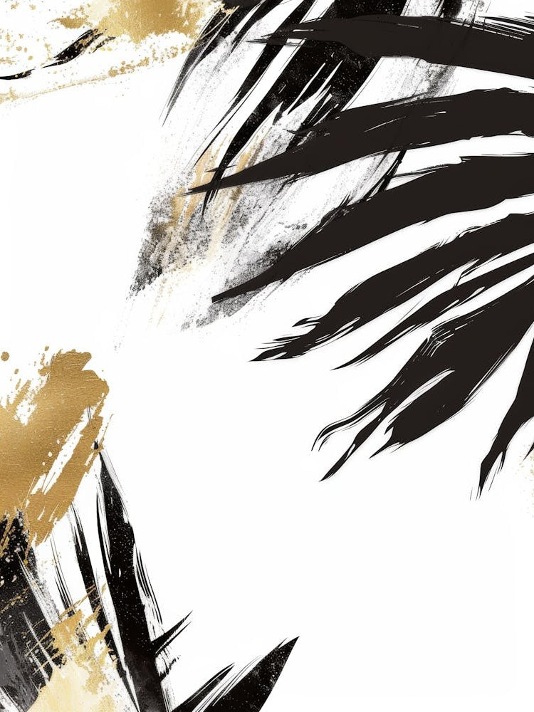 Gold And Black Palm Leaves 6