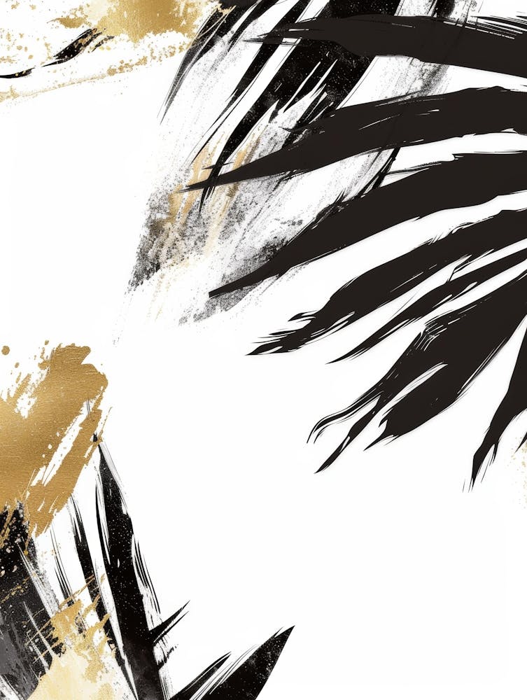 Gold And Black Palm Leaves 6