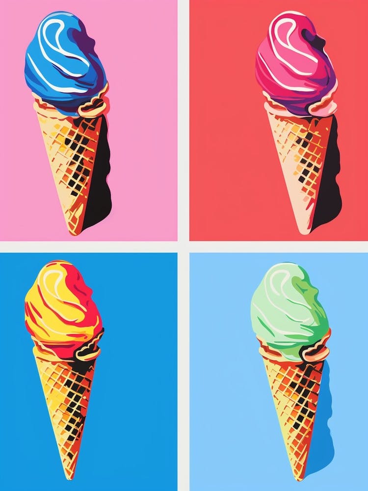 Ice Cream Cones Pop Art Retro 4