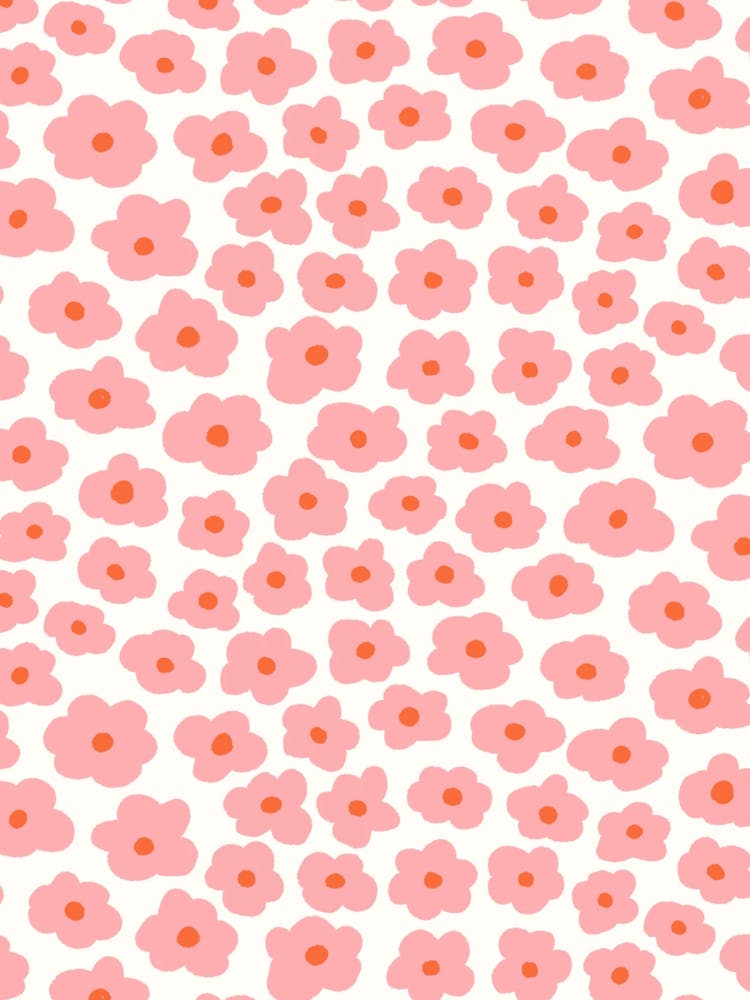 Soft Pink and White Hand Drawn Blossoms