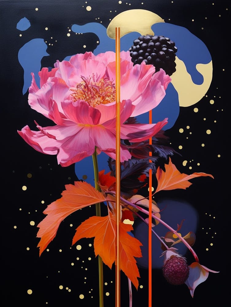 Surreal Florals Rose 3 Flower Painting