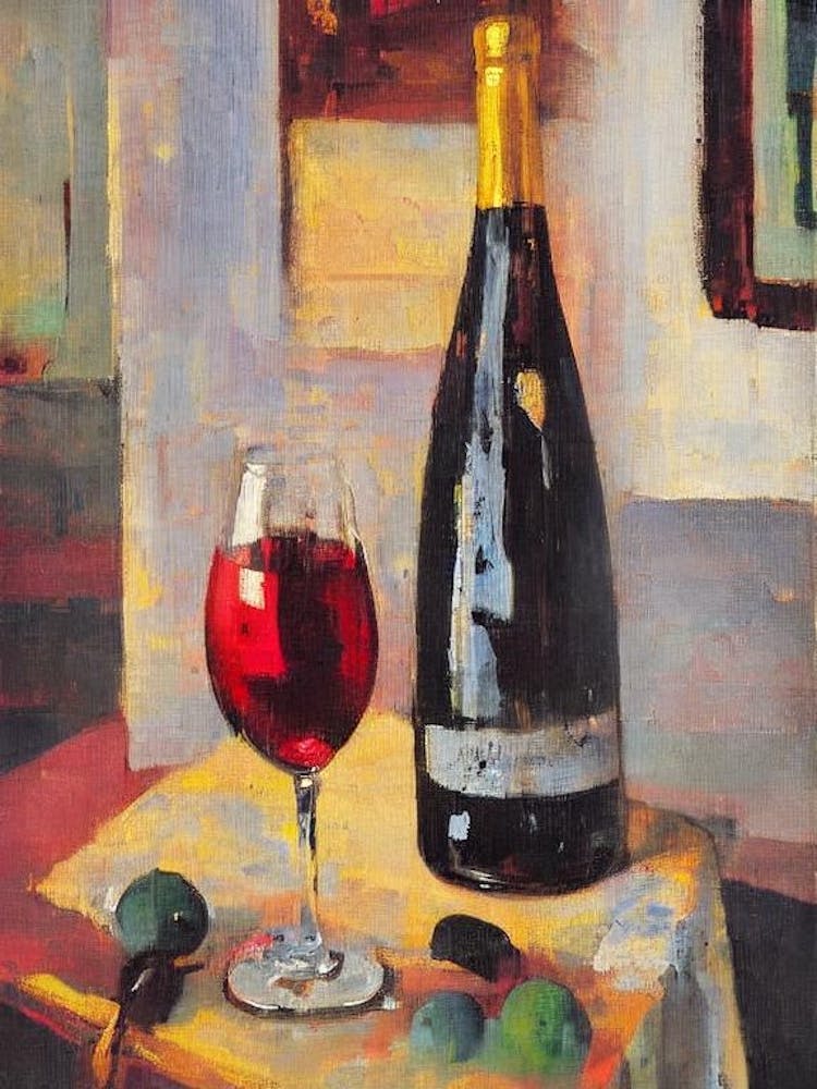 Riesling Oil 1 Painting Cocktail Poster