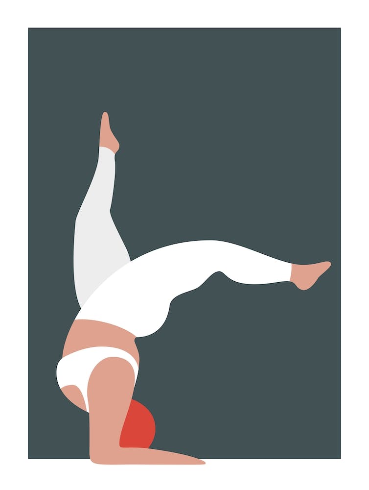 Yoga pose woman in grey