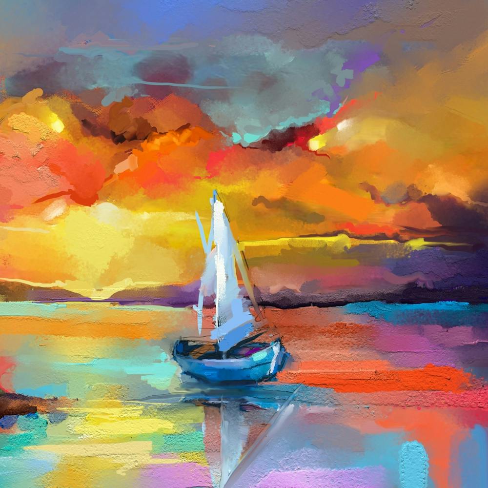 Segelboot bei Sonnenuntergang 4