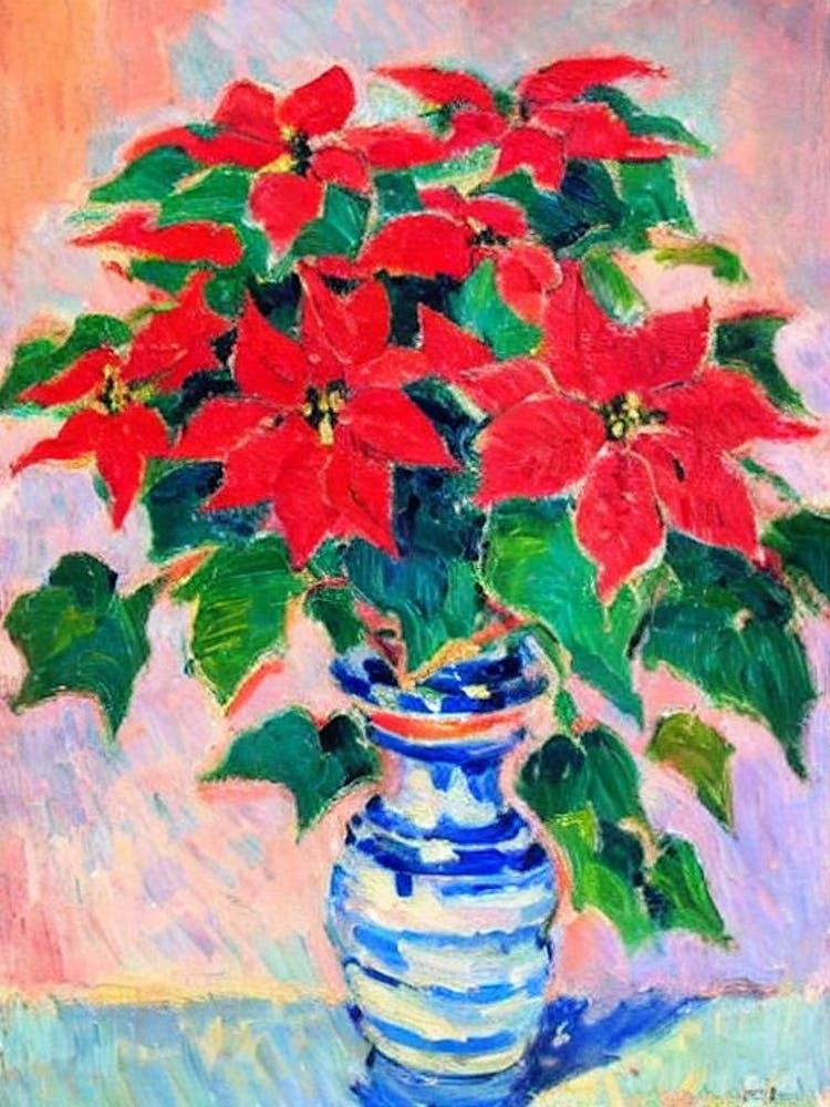 Poinsettia  Matisse Style Flower