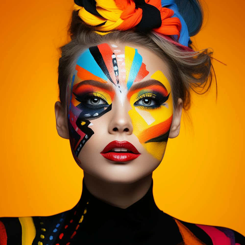 Young Woman With Colorful Makeup