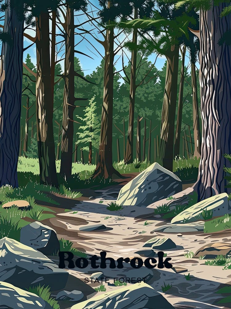 Rothrock State Forest Nature Travel Art Illustration