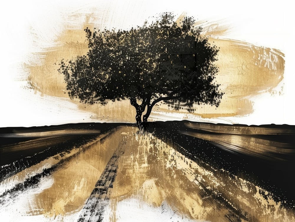 Tree On The Road Canvas Print