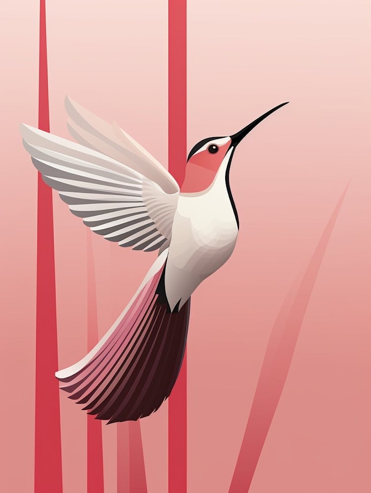 Minimalist Hummingbird 3 Illustration