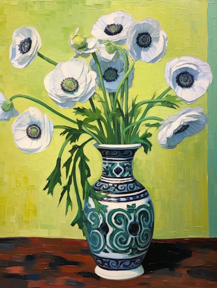 Flowers In A Vase Still Life Painting Anemone 3