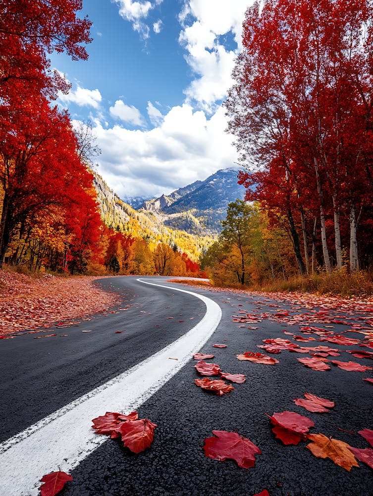 Beautiful Road In Autumn 16