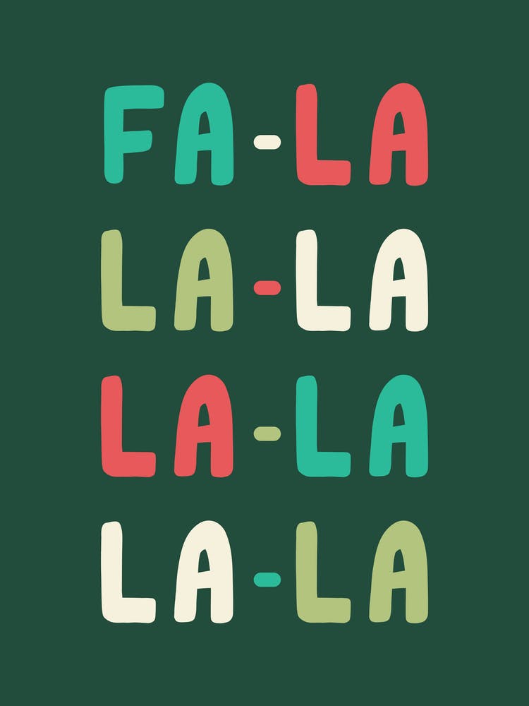 Fa La La - Christmas Artwork (green/red/white)