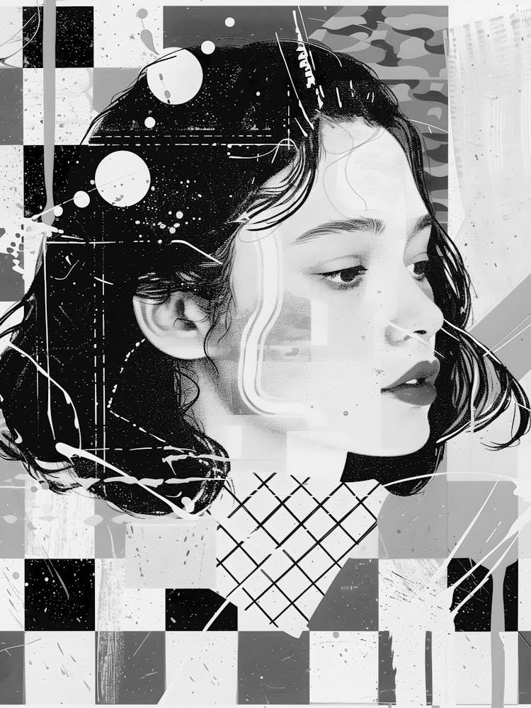 Black And White Portrait Of A Woman 34