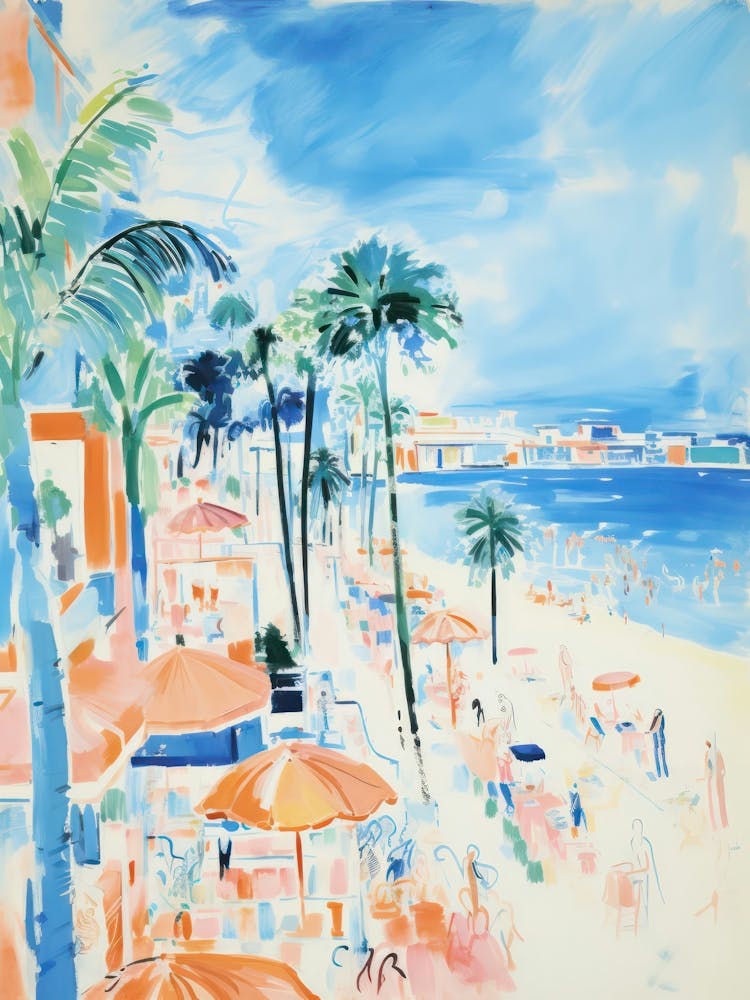 Lido De Jesolo   Italy Beach Club Lido Watercolour 1
