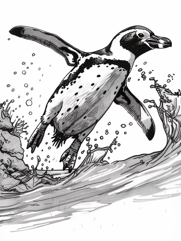 Afrikanischer Pinguin Springt Aus Dem Wasser 2