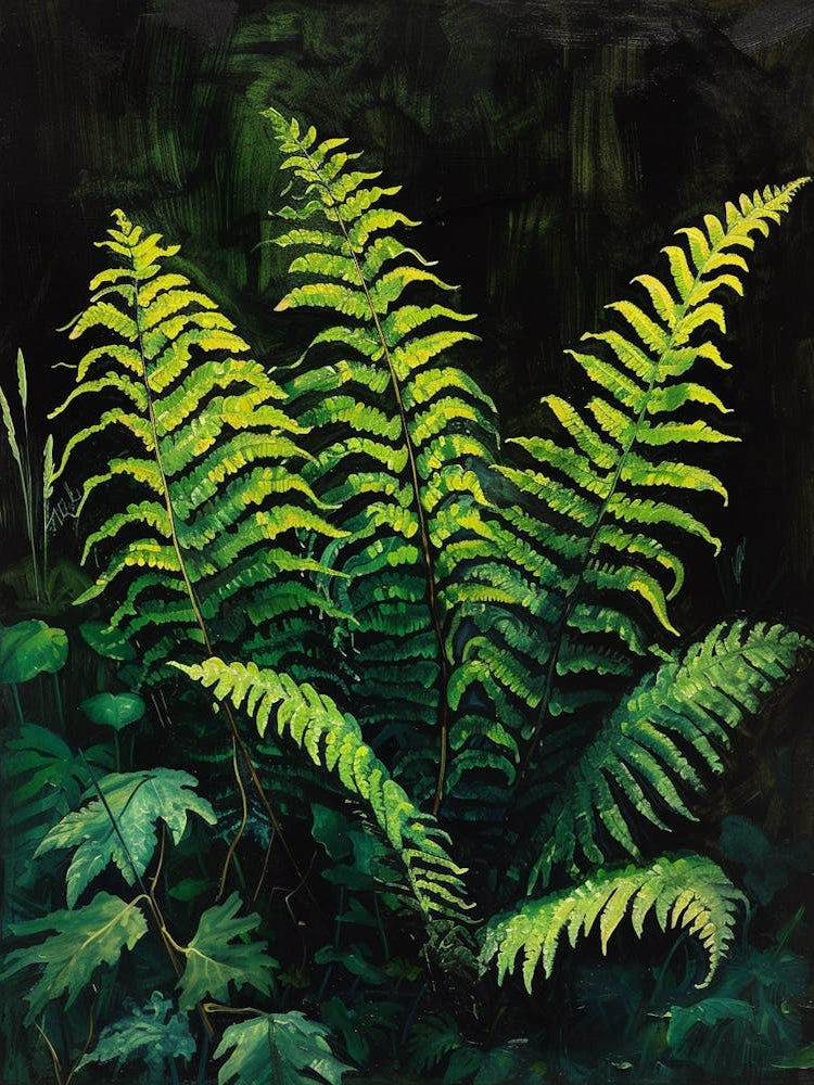 Harts Tongue Fern Painting 1