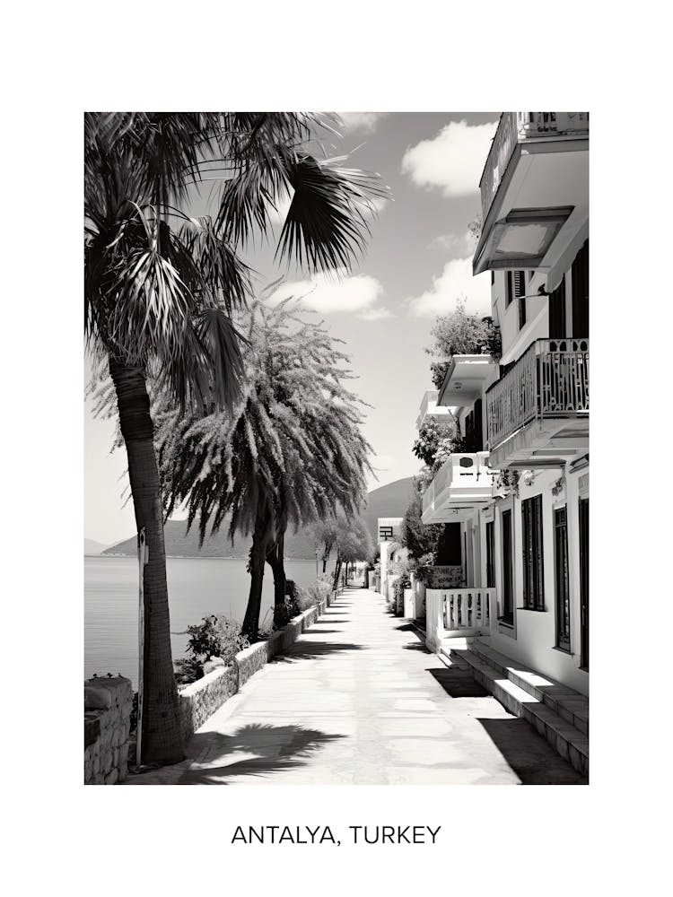 Poster Of Bodrum, Turkey, Photography In Black And White 4